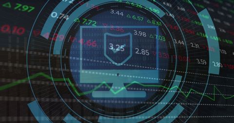 Digital Security Interface with Stock Market Analysis - Download Free Stock Images Pikwizard.com
