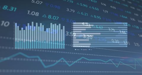 Diverse Graphical Data on Digital Financial Interface Concept - Download Free Stock Images Pikwizard.com