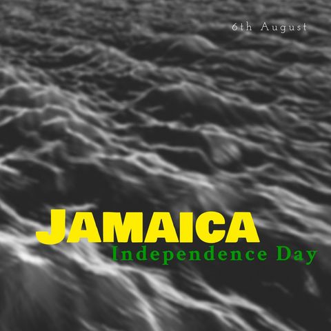 Jamaica independence day with waves and patriotism