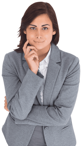 Confident Caucasian Businesswoman on Transparent Background