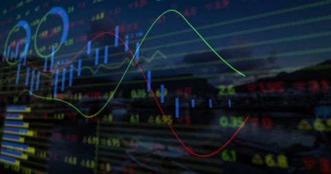 Abstract Financial Data Visualization in Urban Setting - Download Free Stock Images Pikwizard.com