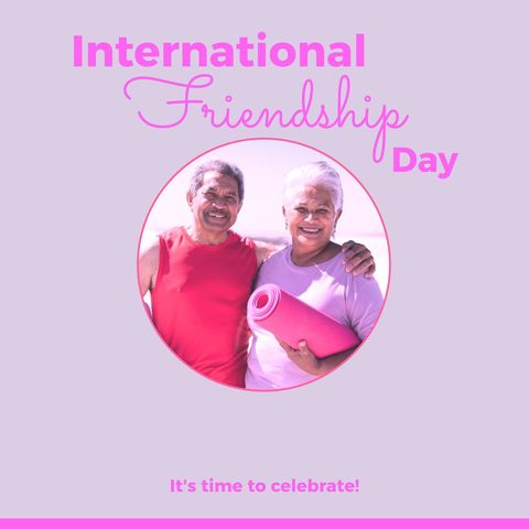 senior couple celebrating international friendship day - Download Free Stock Templates Pikwizard.com