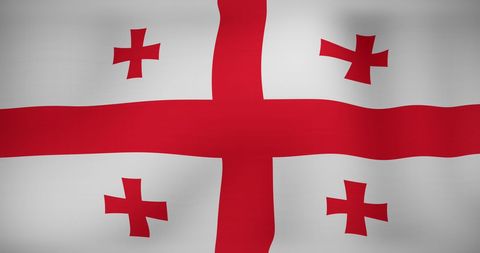 Georgia national flag with red cross symbols