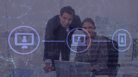 Business Team Analyzing Data with Innovative Holographic Technology