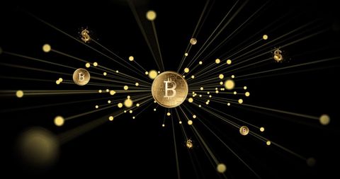 Blockchain technology with digital currencies bitcoin dollar