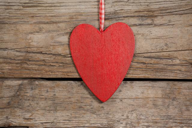 Red Heart Shaped Christmas Decoration on Rustic Wooden Background - Download Free Stock Photos Pikwizard.com