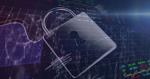 Digital Security With Financial Data and Graphs - Download Free Stock Images Pikwizard.com