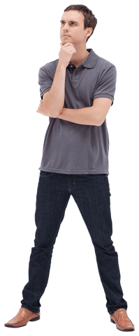 Thoughtful Young Man Standing, Looking Up Isolated on Transparent Background - Download Free Stock Videos Pikwizard.com