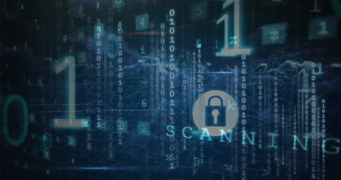 Digital Security with Code and Lock Symbol