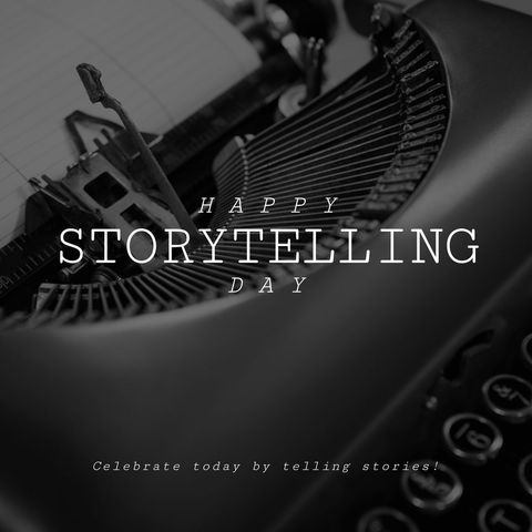 celebrating storytelling day with vintage typewriter - Download Free Stock Templates Pikwizard.com