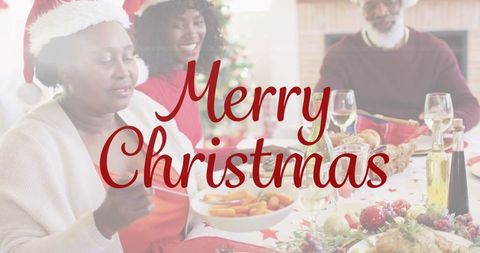 Festive Christmas Dinner Celebration with Family