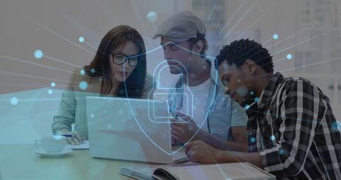 Team Analyzing Cyber Security Data with Digital Network Overlay - Download Free Stock Images Pikwizard.com
