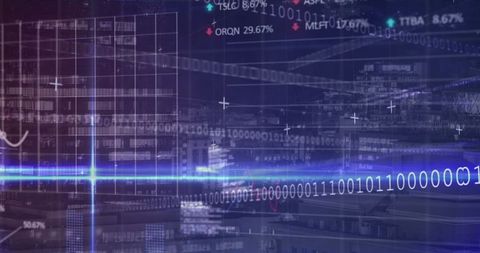 Digital Financial Data and Binary Code Overlay - Download Free Stock Images Pikwizard.com