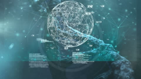 Futuristic Science Interface with DNA Strand and Data Analytics