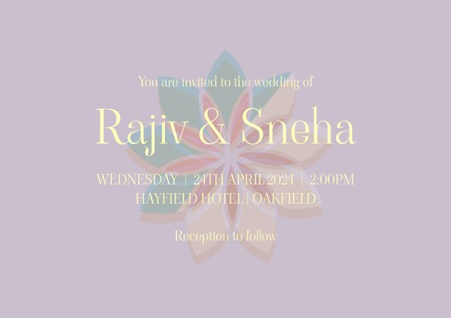 Elegant Wedding Invitation for Rajiv and Sneha with Pastel Floral Design - Download Free Stock Videos Pikwizard.com