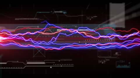 Animated Data Waveforms Over Digital Interface