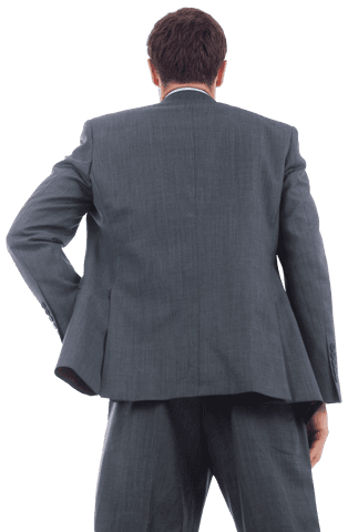 Businessman Standing with Hand on Hip Confident Pose Transparent