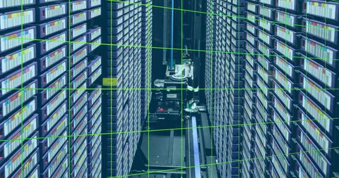 robotic system in advanced automated high-tech data storage facility - Download Free Stock Images Pikwizard.com