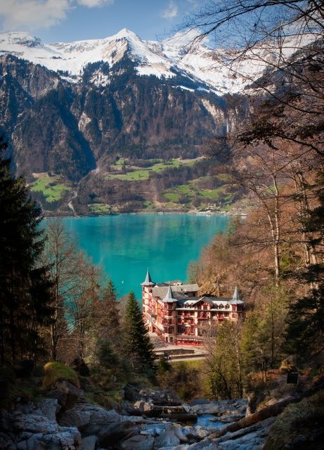 Scenic Swiss Alps Landscape with Historic Castle by Made-Lake - Download Free Stock Images Pikwizard.com