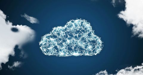 Digital Cloud Computing Network in Blue Sky - Download Free Stock Images Pikwizard.com
