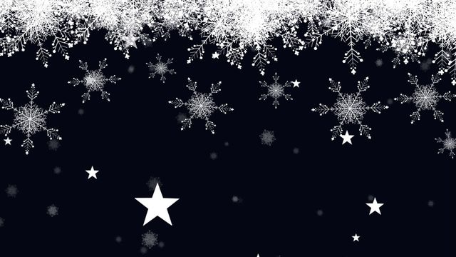 Creates a captivating winter holiday ambiance with floating stars and snowflakes for festive designs, holiday greetings, seasonal banners, and social media posts.