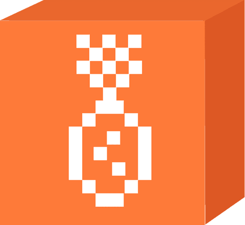 3d orange cube with pixel-art trophy icon on transparent background - Download Free Stock Videos Pikwizard.com