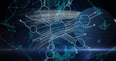 Global Digital Network Connectivity with Binary Codes - Download Free Stock Images Pikwizard.com
