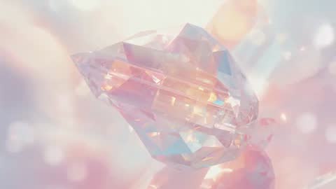 Crystal Prism Rotating in Ethereal Pastel Haze