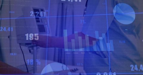 Collaborative business partners analyzing digital finance charts