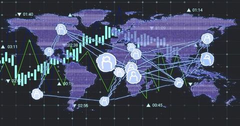 global network and data processing concept on world map - Download Free Stock Images Pikwizard.com