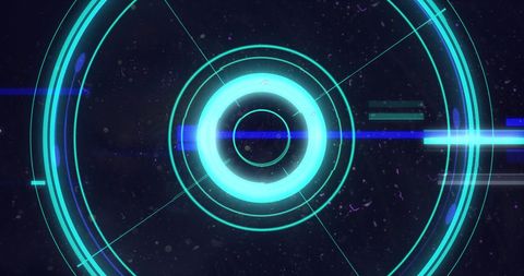 Futuristic Glowing Blue Scope Holographic Interface