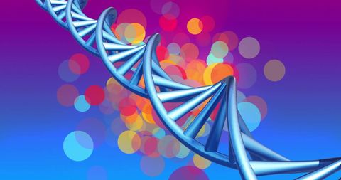 DNA Strand Spinning on Vibrant Lens Flare Background - Download Free Stock Images Pikwizard.com