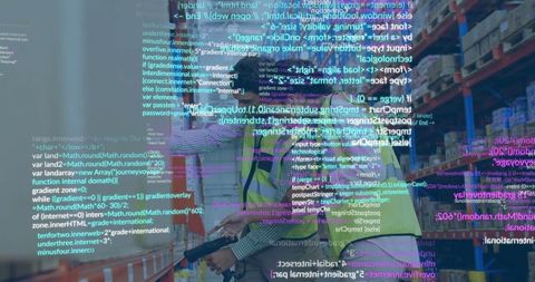 Warehouse Workers Using Digital Scanners in Augmented Reality