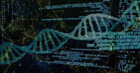 DNA Helix Interweaving with Virtual Network and Code