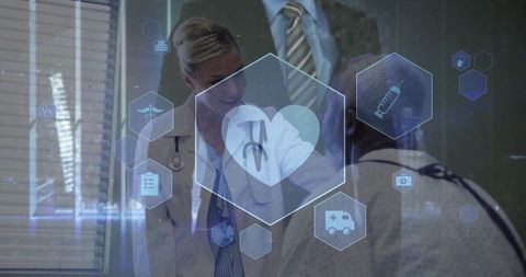 Healthcare Professional Consulting Patient Using Futuristic Technology