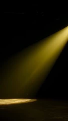 Warm Yellow Spotlight Beam Lighting Circular Stage with Haze Vertical Performance Video