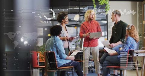innovative business team collaborating in modern office environment - Download Free Stock Images Pikwizard.com