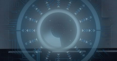 Futuristic Circular Interface with Arrows and Symbols - Download Free Stock Images Pikwizard.com