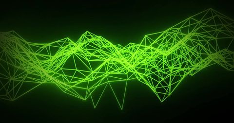 Abstract Green Glowing Network on Black Background - Download Free Stock Images Pikwizard.com