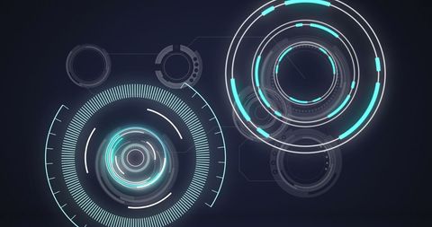 Futuristic Digital Interface with Circular HUD Elements - Download Free Stock Images Pikwizard.com