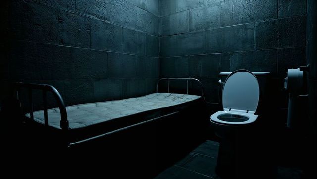 Atmospheric Prison Cell with Stark Industrial Design