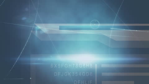 Futuristic Data Processing and Network Connections Animation