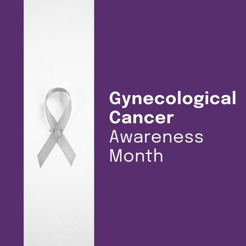 Gynecological Cancer Awareness Ribbon on Purple Background