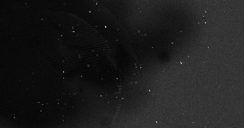 Abstract Digital Globe with Dots and Light Specks on Dark Background