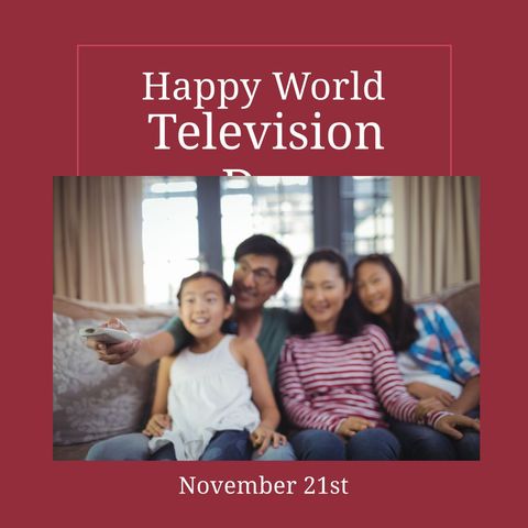 Family Enjoying Quality Time on World Television Day - Download Free Stock Templates Pikwizard.com