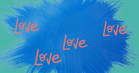 Dynamic Love Text on Colorful Paint Brush Stroke Background - Download Free Stock Images Pikwizard.com