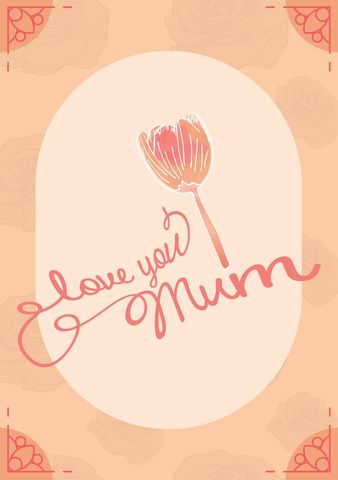 mother's day greeting card featuring tulip illustration - Download Free Stock Templates Pikwizard.com