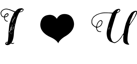 Transparent love message displaying 'i love you' text