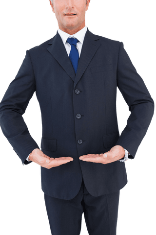 Transparent Businessman Holding Concept Gesture with Hands