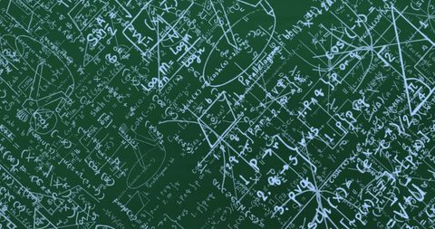 Complex Equations and Geometric Diagrams on Chalkboard - Download Free Stock Images Pikwizard.com